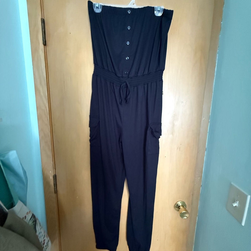 Almost Famous Black Button-Up Jumpsuit